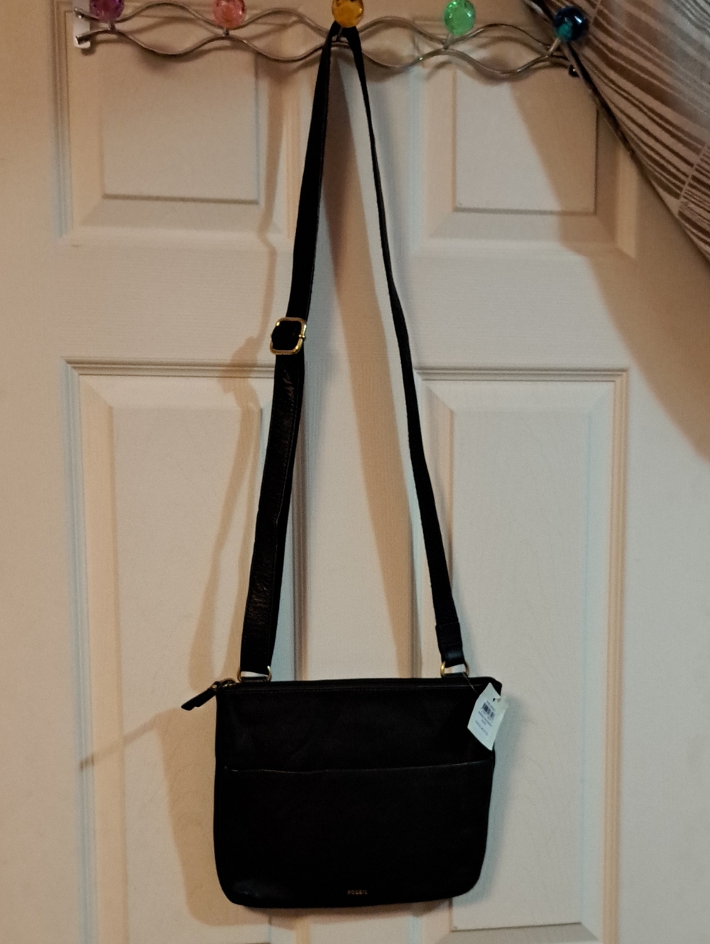 Fossil Black Crossbody Bag with Adjustable Strap